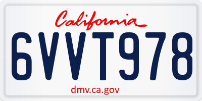 CA license plate 6VVT978
