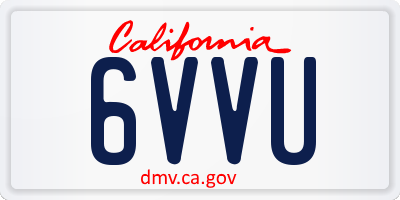 CA license plate 6VVU