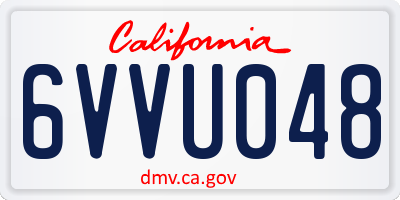 CA license plate 6VVU048