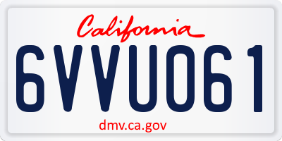 CA license plate 6VVU061