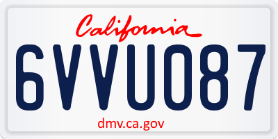 CA license plate 6VVU087