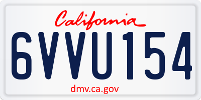 CA license plate 6VVU154