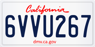CA license plate 6VVU267