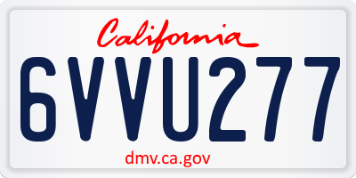 CA license plate 6VVU277