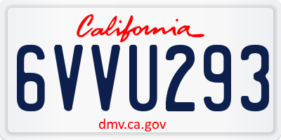CA license plate 6VVU293