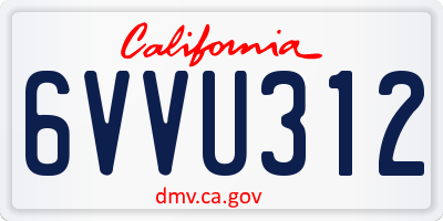 CA license plate 6VVU312