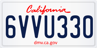 CA license plate 6VVU330