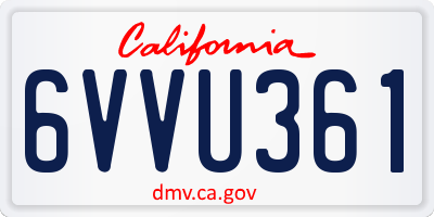 CA license plate 6VVU361