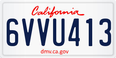 CA license plate 6VVU413