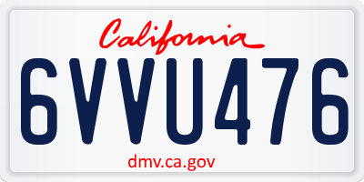 CA license plate 6VVU476