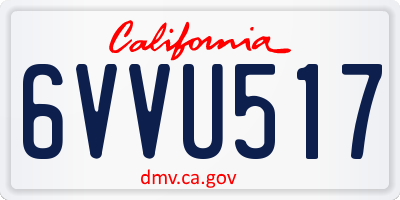 CA license plate 6VVU517