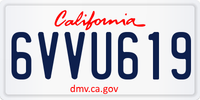 CA license plate 6VVU619