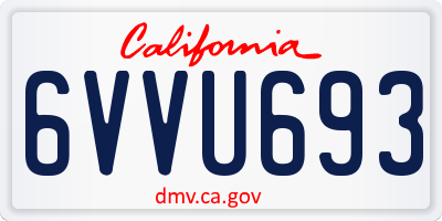 CA license plate 6VVU693