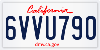 CA license plate 6VVU790