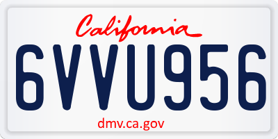 CA license plate 6VVU956