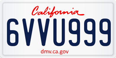 CA license plate 6VVU999