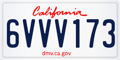 CA license plate 6VVV173