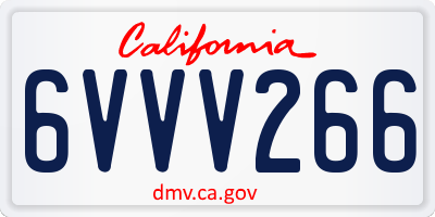 CA license plate 6VVV266