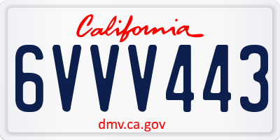 CA license plate 6VVV443