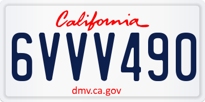 CA license plate 6VVV490