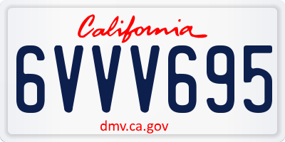CA license plate 6VVV695
