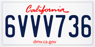 CA license plate 6VVV736
