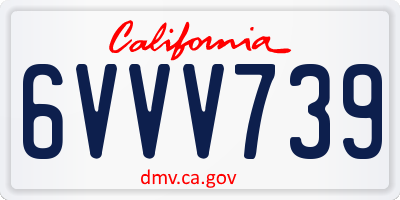 CA license plate 6VVV739