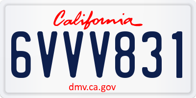 CA license plate 6VVV831