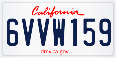 CA license plate 6VVW159