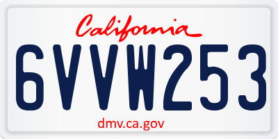 CA license plate 6VVW253