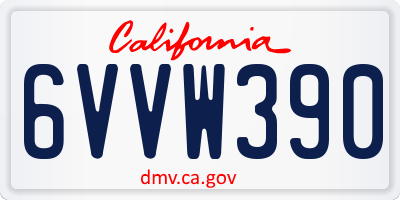 CA license plate 6VVW390
