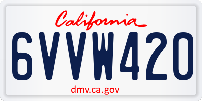 CA license plate 6VVW420