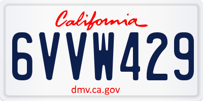 CA license plate 6VVW429