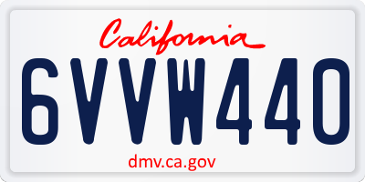 CA license plate 6VVW440