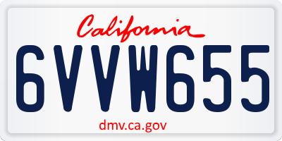 CA license plate 6VVW655