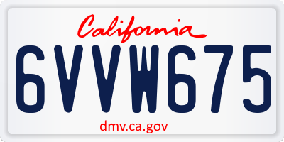 CA license plate 6VVW675