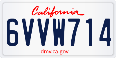 CA license plate 6VVW714