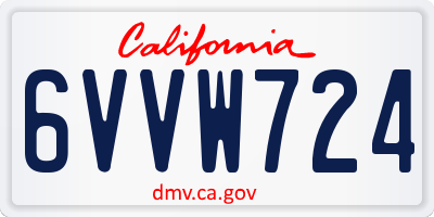 CA license plate 6VVW724