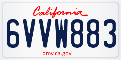 CA license plate 6VVW883