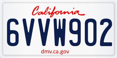CA license plate 6VVW902