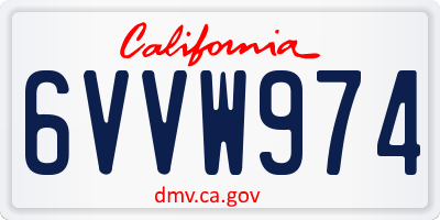 CA license plate 6VVW974