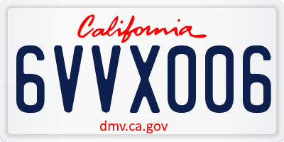 CA license plate 6VVX006