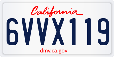 CA license plate 6VVX119