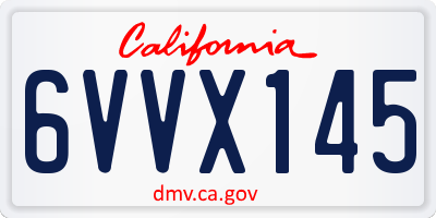 CA license plate 6VVX145