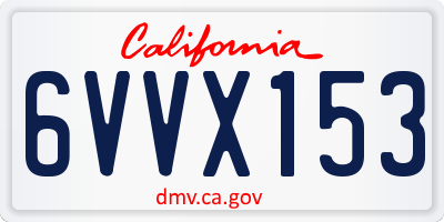 CA license plate 6VVX153