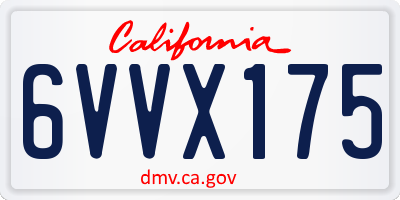CA license plate 6VVX175