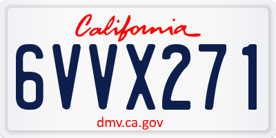 CA license plate 6VVX271