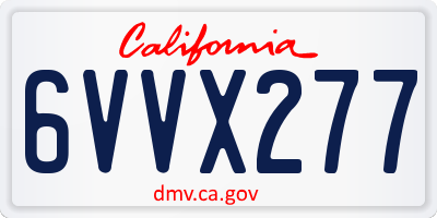 CA license plate 6VVX277
