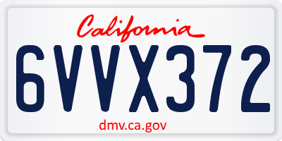 CA license plate 6VVX372