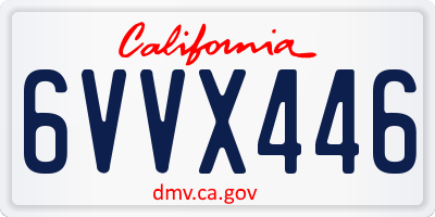 CA license plate 6VVX446